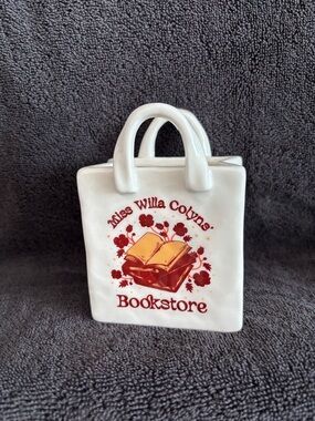 Miss Willa Colyn’s Bookstore White Ceramic Tote Vase
